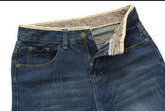 Men’s slim jeans with unzipped waistband, stylish and comfortable fit for modern fashion